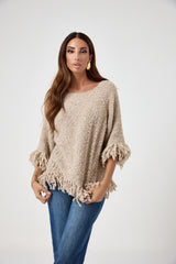 Maglione frange FEDERICA BI ( vari colori )