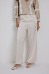 Pantalone in raso beige FEDERICA BI