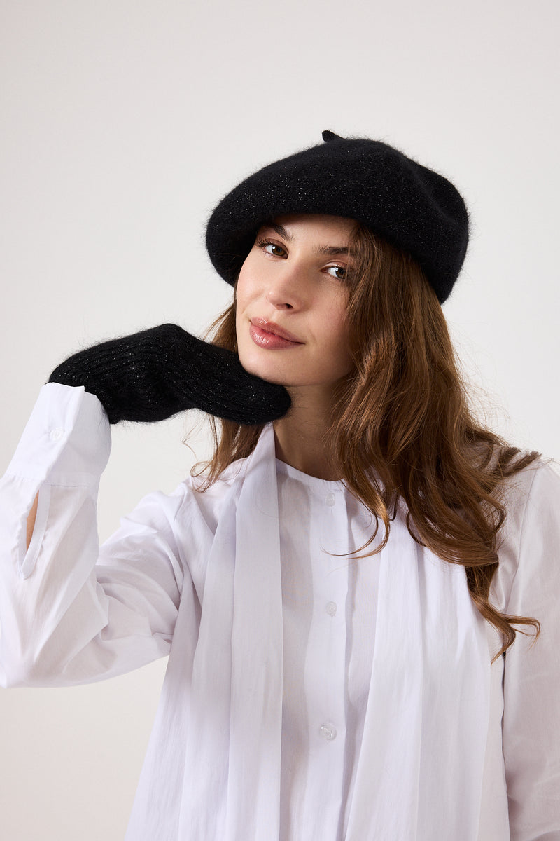 Guanti neri lurex FEDERICA BI