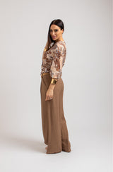 Pantalone in viscosa biscotto FEDERICA BI