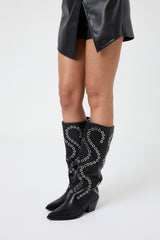 Stivale nero borchiette FEDERICA BI