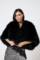 Ecopelliccia nera FEDERICA BI