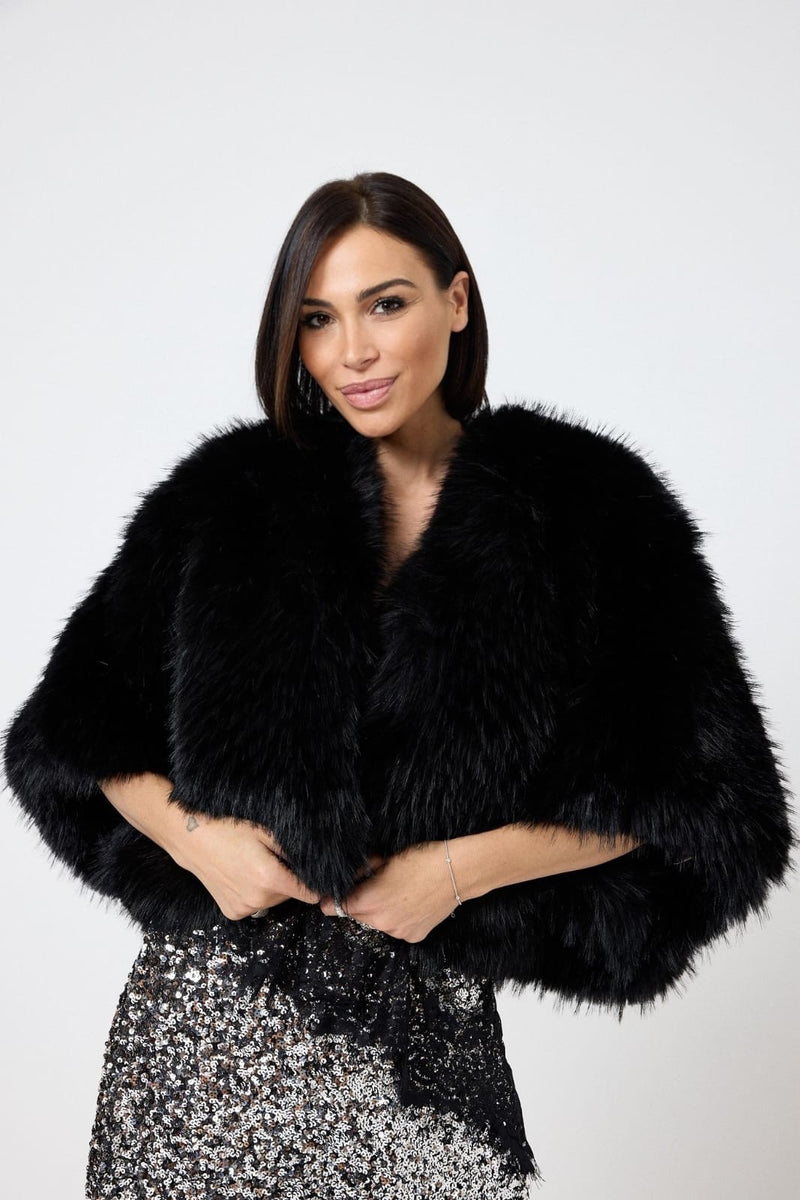 Ecopelliccia nera FEDERICA BI