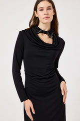 Abito nero colletto gioiello FEDERICA BI