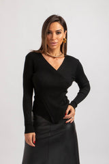 Maglia nera incrocio FEDERICA BI