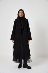 Cappotto nero cachemire e lana FEDERICA BI