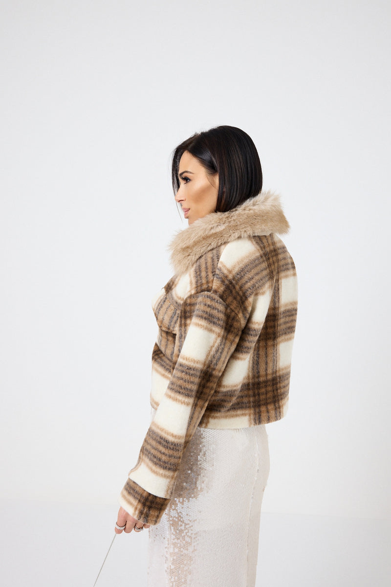 Giacca tartan beige FEDERICA BI