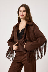 Giacca in ecosuede marrone FEDERICA BI