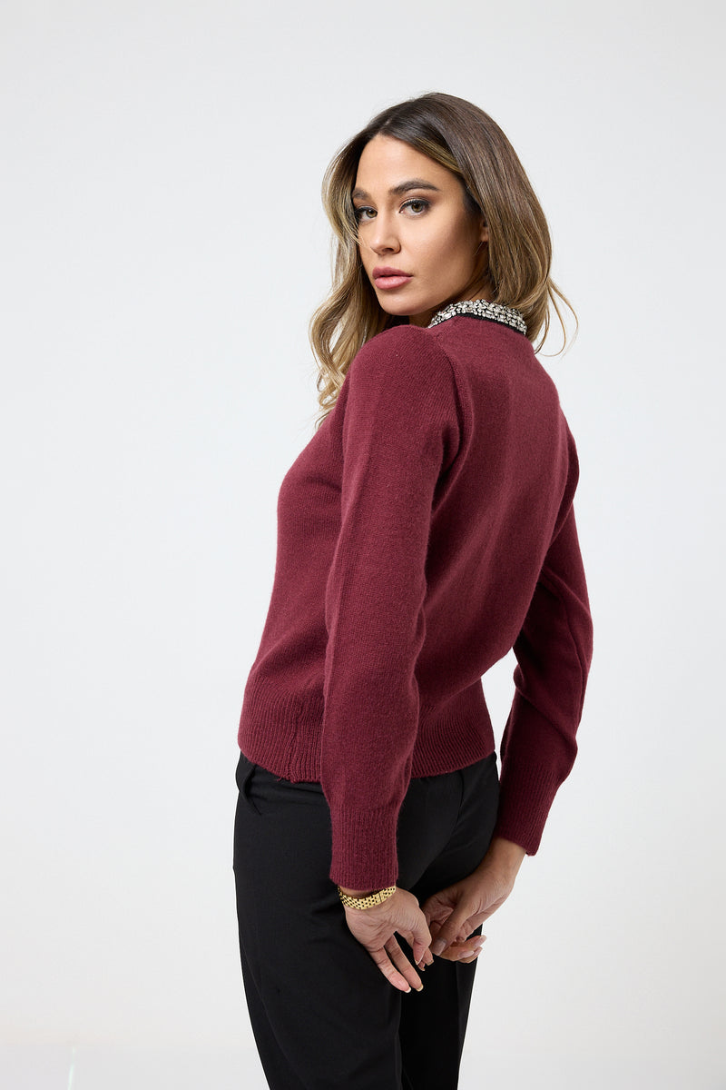 Cardigan collo gioiello FEDERICA BI ( due colori )