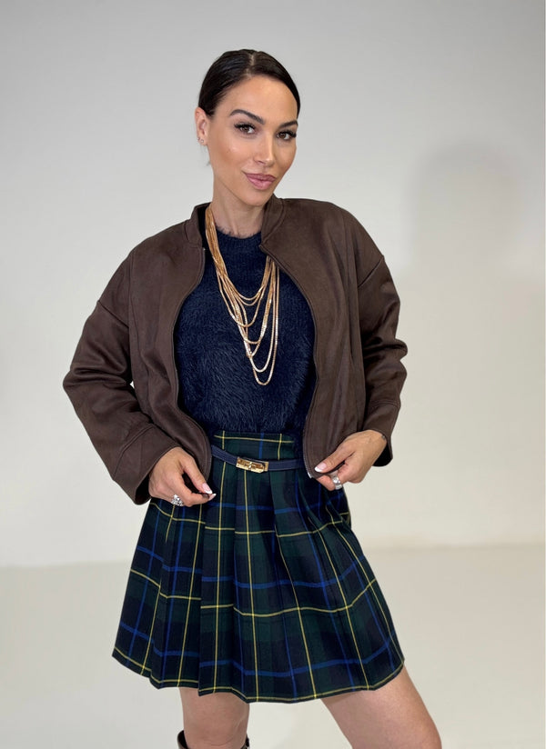 Gonna tartan blu FEDERICA BI