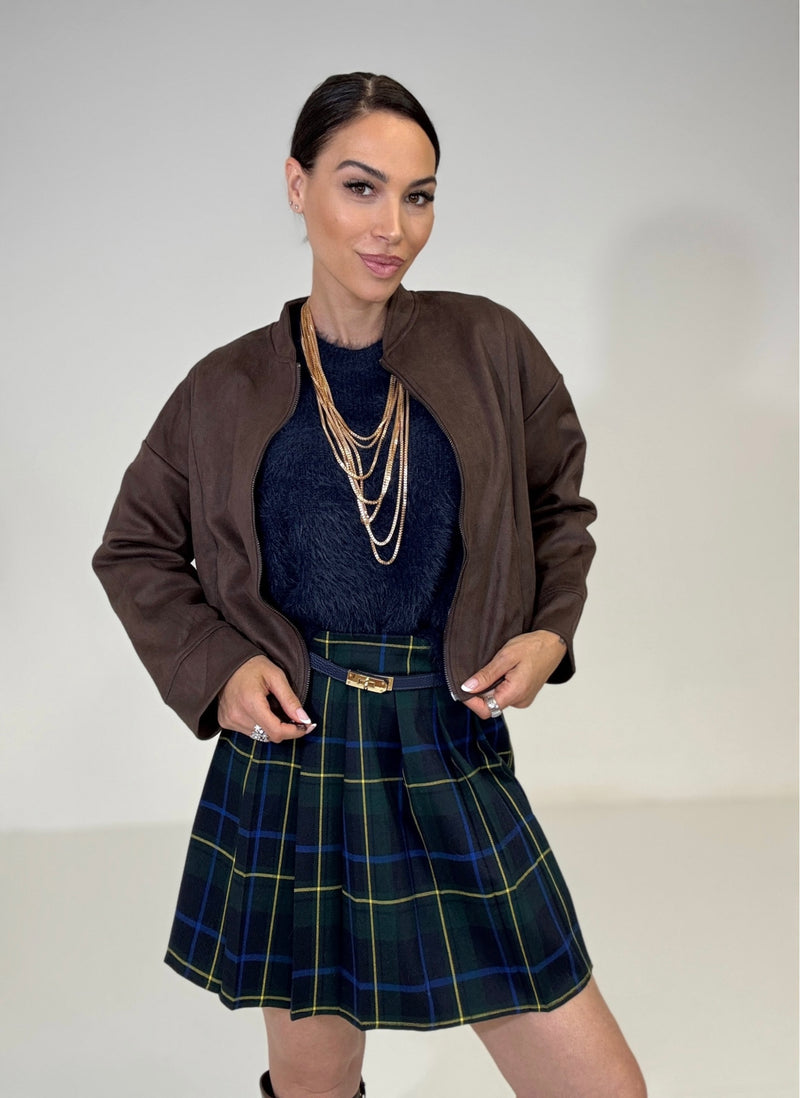 Gonna tartan blu FEDERICA BI