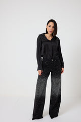 Denim nero cristalli FEDERICA BI