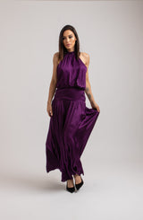 Abito elegante FEDERICA BI prugna