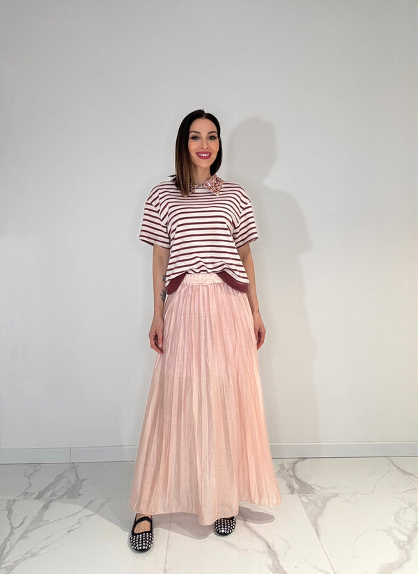 Gonna plissettata rosa pesca FEDERICA BI