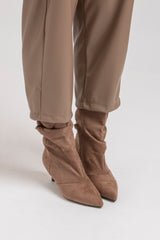 Tronchetto in suede beige FEDERICA BI