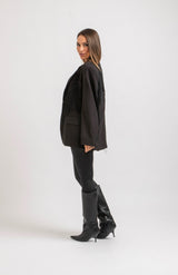 Blazer nero frange FEDERICA BI