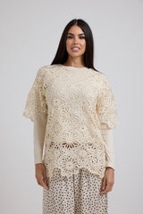 Maglia pizzo crema FEDERICA BI