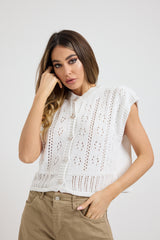 Gilet bianco traforato FEDERICA BI