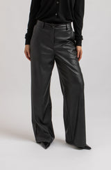 Pantalone nero in ecopelle FEDERICA BI