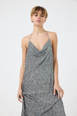 Abito in paillettes argento FEDERICA BI