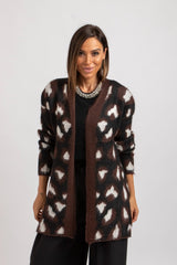 Cardigan animalier marrone FEDERICA BI