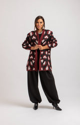 Cardigan animalier bordeaux FEDERICA BI