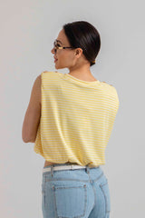 Maglia riga bottone oro FEDERICA BI