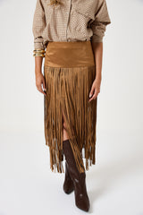 Gonna in suede con frange FEDERICA BI