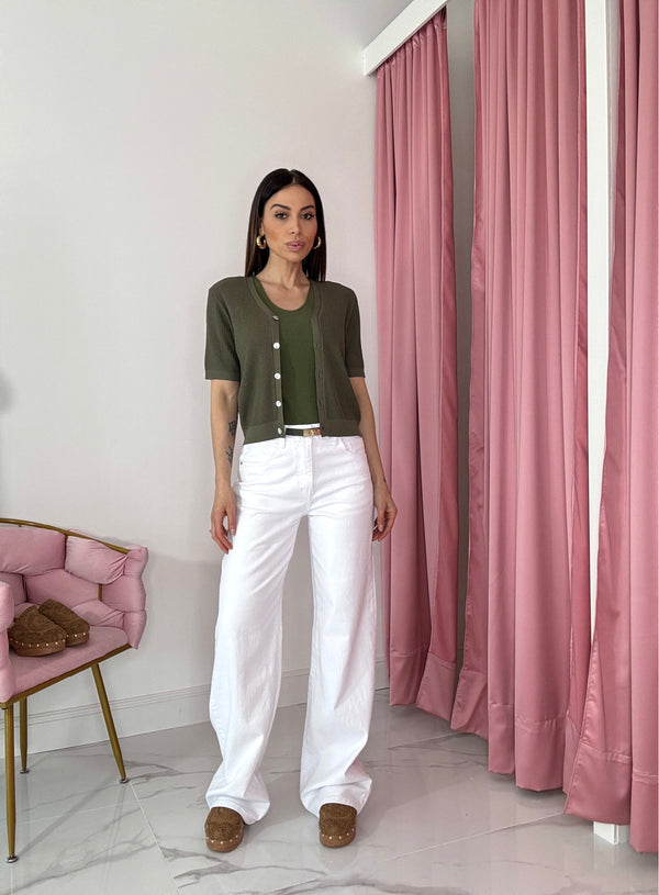 Denim bianco a palazzo FEDERICA BI