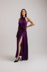 Abito elegante FEDERICA BI prugna