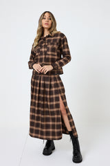 Giacca tartan marrone FEDERICA BI