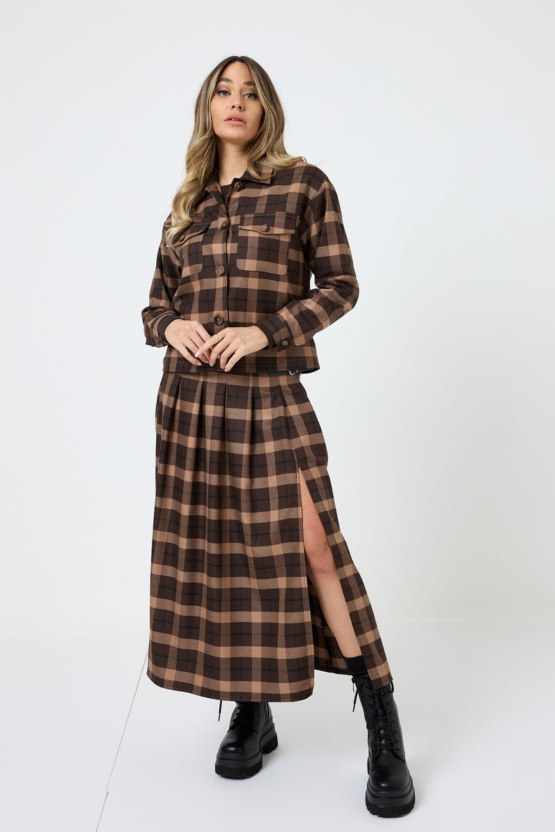 Giacca tartan marrone FEDERICA BI
