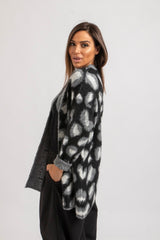 Cardigan animalier grigio FEDERICA BI