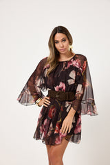 Abito in chiffon fantasia moro FEDERICA BI