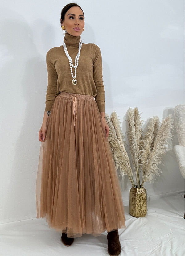 Gonna in tulle CAMEL FEDERICA BI