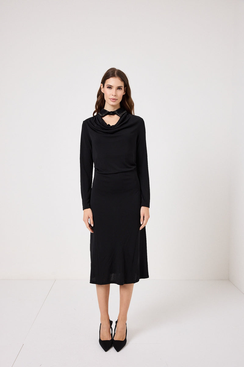 Abito nero colletto gioiello FEDERICA BI