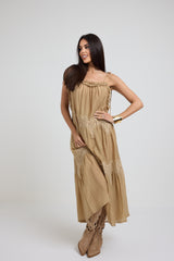 Abito lungo beige FEDERICA BI