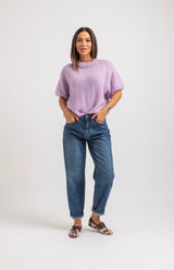 Maglia in mohair colletto gioiello (due colori)