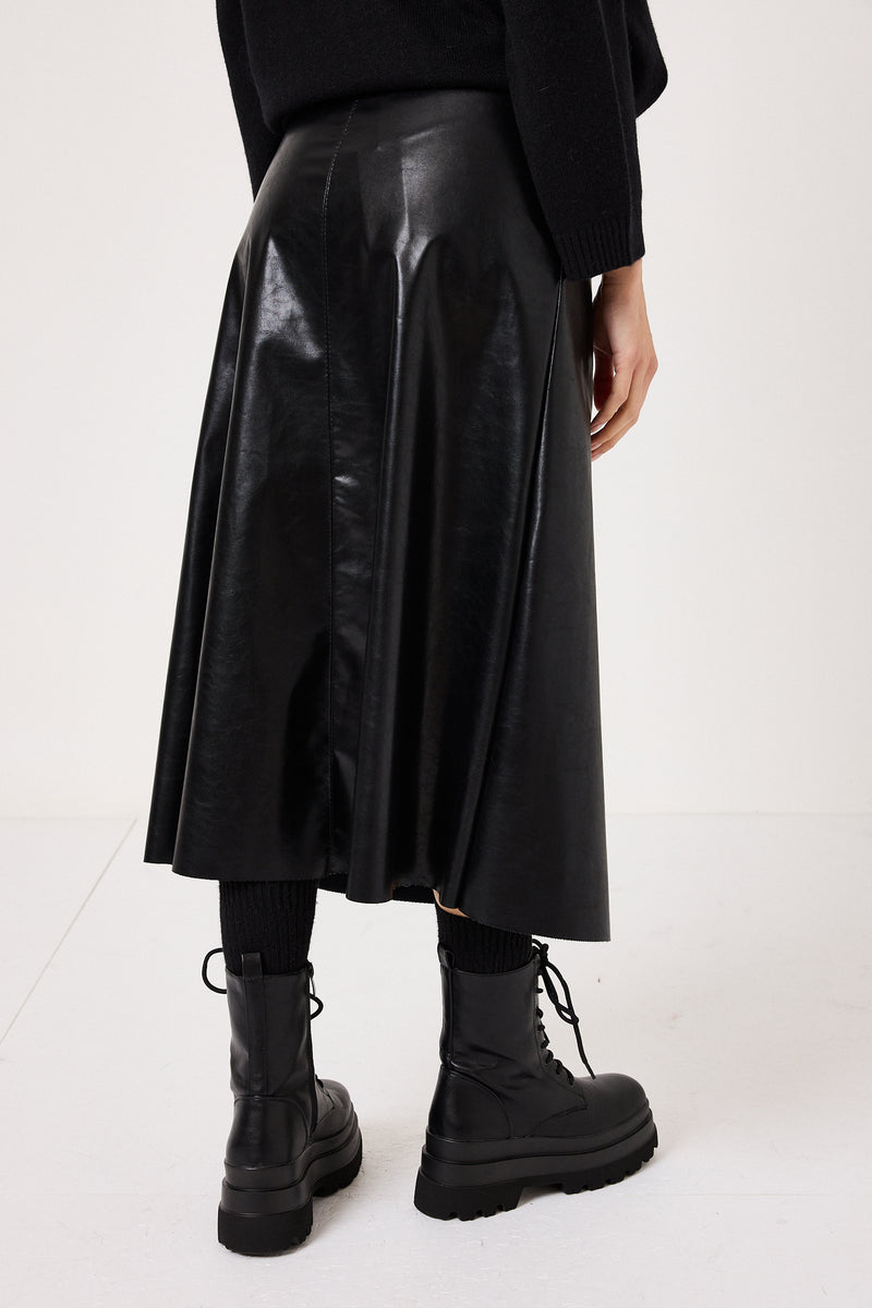 Gonna nera lucida in ecopelle FEDERICA BI