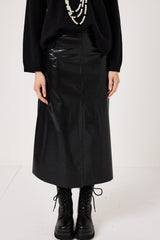 Gonna nera lucida in ecopelle FEDERICA BI