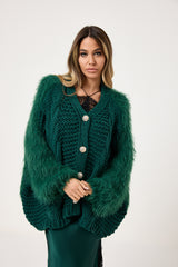 Cardigan treccia e ciniglia FEDERICA BI ( vari colori )