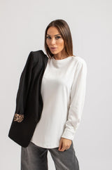 Maglia bianca polsino in cotone FEDERICA BI