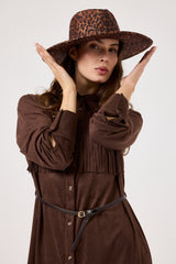 Abito in ecosuede marrone FEDERICA BI