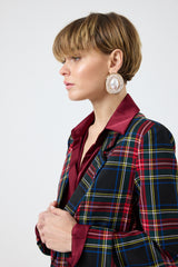 Blazer tartan nero FEDERICA BI
