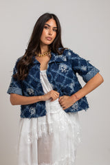 Giacca in denim blu FEDERICA BI