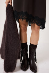 Abito in tela moro e pizzo nero FEDERICA BI