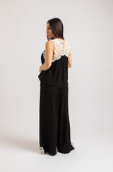 Completo nero top e pantalone FEDERICA BI
