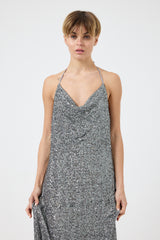 Abito in paillettes argento FEDERICA BI
