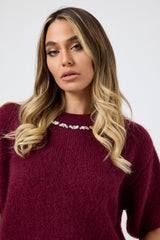 Pantalone in paillettes bordeaux FEDERICA BI