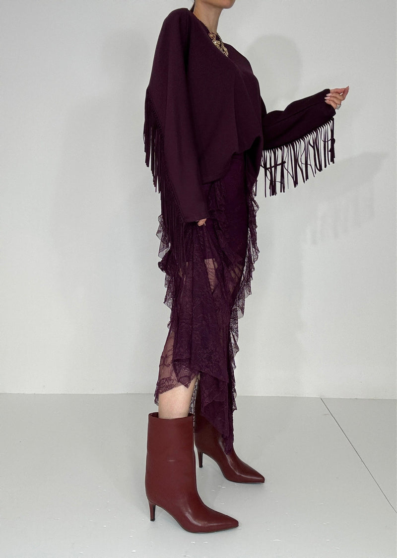 Gonna in pizzo bordeaux FEDERICA BI